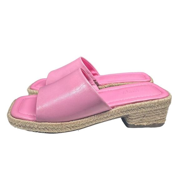 SCHUTZ Corah Block Heel Espadrille Slide Sandals Women's 7B Club Rose Slip On - Picture 3 of 8